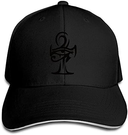 Adults Egyptian Ankh Eye Tattoo Adjustable Sandwich Hunting Cap Black