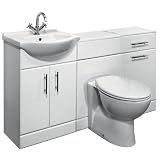 550m Vanity Unit, Toilet with Concealed Cistern and Linen Basket