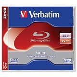 Verbatim Blu-ray BD-RE Rewritable Disk Cased Speed 1-2X 25GB Ref 43615 [Pack of 5]