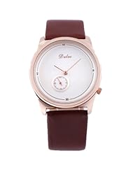 HACBIWA Lady Women Analog Quartz Leatheroid Band Wrist Watch Brown