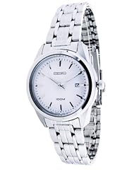 Seiko White Dial Stainless Steel Ladies Watch SXDE61