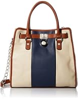 DEL MANO Tote with Lock Hardware Shoulder Bag