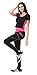 Neonysweets Womens Legging Sports Workout Tights Running Yoga Pants Black Rose L