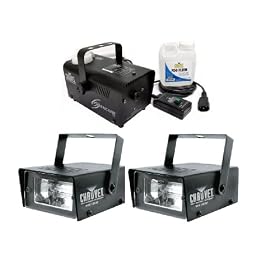 Package: Two CHAUVET CH-730 Mini Strobe Lights + H700 Fog Machines