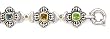 SILVER MULTI COLOR STONE BRACELET WITH GOLD ACCENTS, 7.5" 5.05CTW