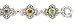 SILVER MULTI COLOR STONE BRACELET WITH GOLD ACCENTS, 7.5 5.05CTW