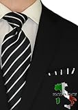 Berioni Hand Made in Italy 100% Woven Silk Mens Neck Tie + Pocket Square Jacquard Woven Tie and Hanky Set Black White Y1 (Black White Y1) Berioni Hand Made in Italy 100% Woven Silk Mens Neck Tie + Pocket Square Jacquard Woven Tie and Hanky Set Black White Y1 (Black White Y1)