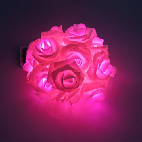 YKL Battery Powered 2M(6.6Ft) 20LED Bright Rose Flowers Indoor String Lights(Pink)
