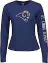 St. Louis Rams Women's Navy Long Sleeve Giant Logo Too Tee