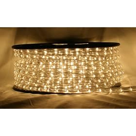 Warm white 66 FT 110V-120V LED Rope light Kit, 1.0" LED spacing, Christmas Lighting, Outdoor rope light