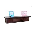 Avington Wall Shelf w/2 Drawers - Dark Tobacco (30x8x6")