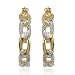 18k Yellow Gold Plated Sterling Silver Diamond Accent Hoop Earrings image 2