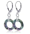 Donut Vitrial Light Swarovski Crystal Sterling Silver Leverback 1.5