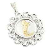 Sterling Silver / 24K Plated Horse Coin Chain Link Pendant