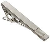Geoffrey Beene Mens Brushed Rhodium With Faux Mother Of Pearl Insert Tie Clip