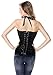 Kimring Women's Fashion Elegant Halter Satin Jacquard Lace Edge Corset
