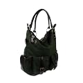 [Functional Lisa] Dark Green Double Handle Front Bag Satchel Bag Handbag Purse