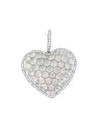 Ladies 14K White Gold 0.76Ct Round Cut Diamond Designer Charm Pendant 10.4Gr