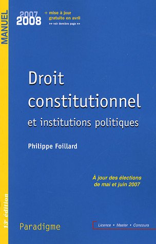 Droit constitutionnel et institutions politiques