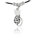 18-Inch Hollow Out Kitty Pendant Braided Layered Leather Cord Necklace Jewellery - Brown & Silver