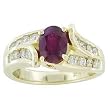 14K Yellow Gold Ruby and Diamond Ring