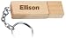 Engraved Wooden USB Flash Drive 8 GB with chain - Engraved name Ellison
