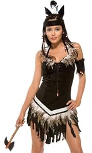 Forplay Women's Chief's Desire Dress, Black/White Trim, Medium/Large