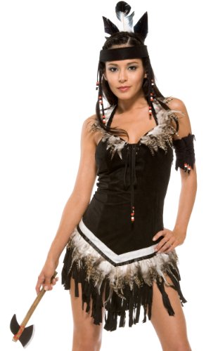 Forplay Women's Chief's Desire Dress, Dark Brown/White Trim, Large/X-Large