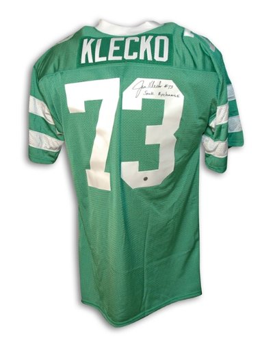 Joe Klecko Autographed/Hand Signed New York Jets Green Throwback Jersey Inscribed ''Sack Exchange''