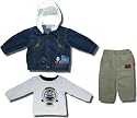 Thomas the Tank Engine "Full Steam Ahead" 3 piece denim jacket, shirt and pant set for toddlers