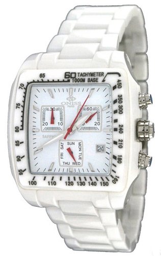 Oniss ON8403-L White Women's Chronograph Swiss Sapphire Ceramic Watch