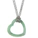 Sterling Silver Green Jade Heart Pendant