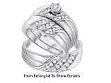 Stunning 3 Pc. 14k. Gold Genuine .52 Ctw. Diamond Wedding Set for Him and Her