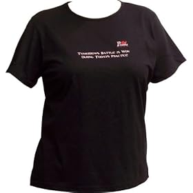 Ladie's T-Shirt - Battle is Won Slogan - Pink on Black
