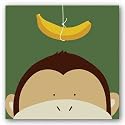 Peek-a-Boo X Monkey by Yuko Lau 12"x12" Art Print Poster