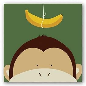 Peek-a-Boo X Monkey by Yuko Lau 12"x12" Art Print Poster