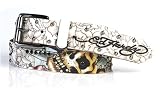 Ed Hardy - NEW: Ed Hardy Men's Leather Belt, "Sword Skull" in White