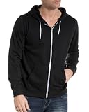 N.OW - Gilet homme noir a capuche et fermeture