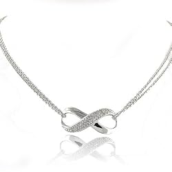 0.25ctw Diamond & Sterling Silver Infinity Necklace