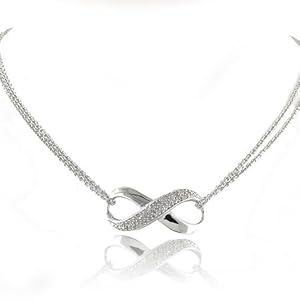 0.25ctw Diamond & Sterling Silver Infinity Necklace