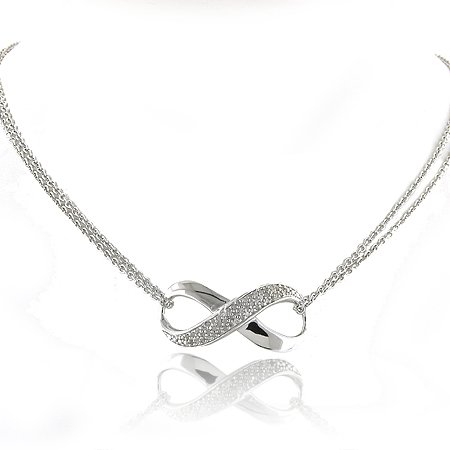 0.25ctw Diamond & Sterling Silver Infinity Necklace
