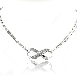 Buy 0.25ctw Diamond and Sterling Silver Infinity Necklace by Netaya