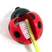 Kikkerland Ladybug Suction Cup Toothbrush Holder, Red/Black