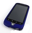 BLUE RUBBERIZED SNAP ON HARD SKIN FACEPLATE PHONE SHIELD COVER CASE FOR HTC NEXUS 1 NEXUS ONE + BELT CLIP
