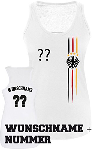 Luckja EM 2016 Deutschland Trikot Wunschname und Wunschnummer M 03 Damen Tanktop
