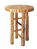 IMAGE OF Log Pub Table - Round w/Liquid Glass Finish: Log Pub Table - 40 Inch Round w/Liquid Glass Finish