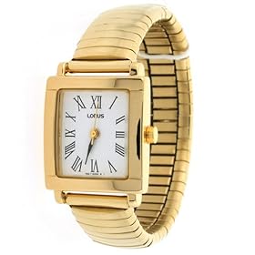 Lorus Ladies Stretch Band Gold Tone Watch with Roman Easy to Read Dial by Lorus