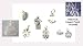 Set of 6 Wedding Cake Charms with White Ribbons