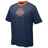 Nike Illinois Fighting Illini Navy Blue Contrast Neck Logo T-shirt