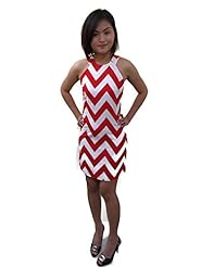 Sleeveless Chevron Print Zig Zag Mini Dress 
